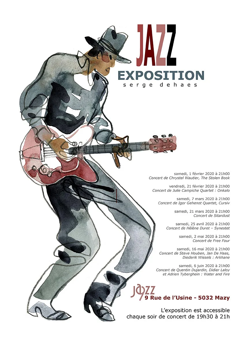 Serge Dehaes - Vernissage - Expo Jazz à Mazy